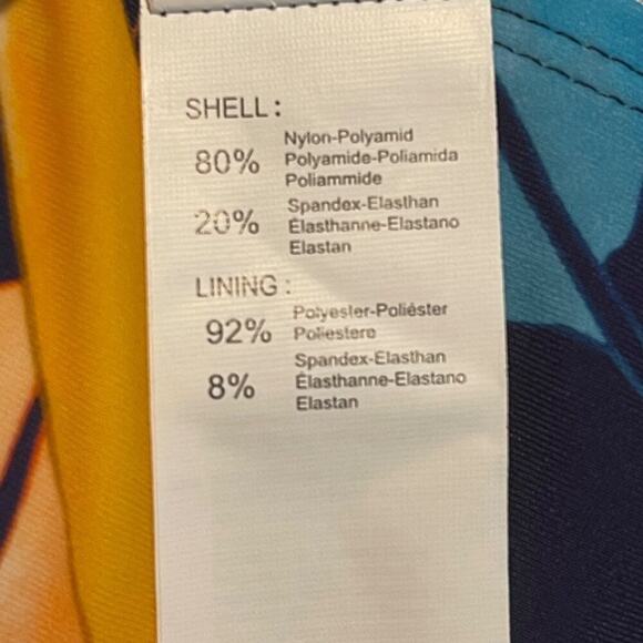 Cupshe Small 2 Piece Tankini Blue V-Neck Top Floral Mid Rise Bikini Bottoms - Picture 6 of 8